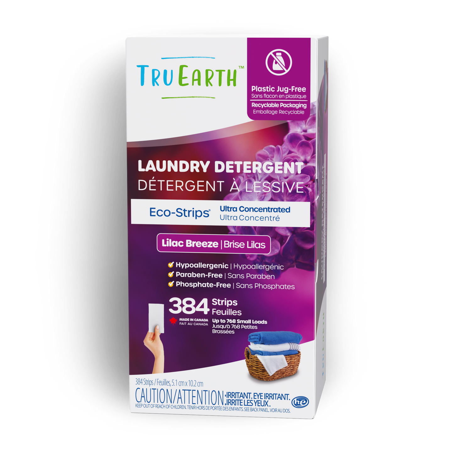 TruEarth Laundry Detergent Lilac Breeze Front of Package || 384 Strips