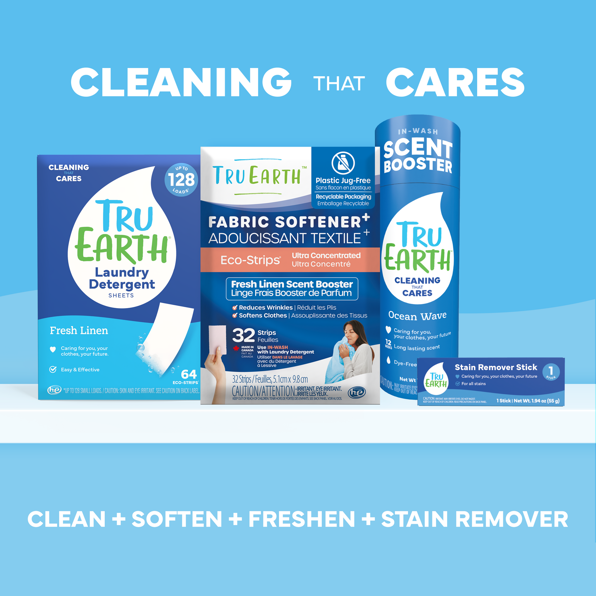 TruEarth Laundry Detergent Family || 64 Strips